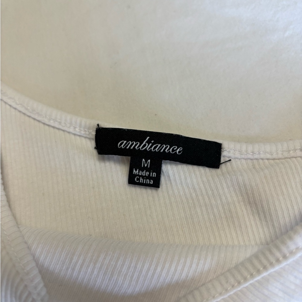 White Ribbed One-Shoulder Top - Picture 2 of 2